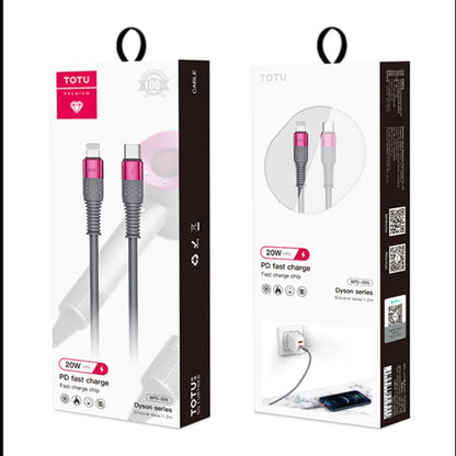 TOTUDESIGN BPD-005 Dyson Series USB-C / Type-C to 8 Pin PD Fast Silicone Data Cable for iPhone, iPad, Length: 1.2m(Gray) - Normal Style Cable by TOTUDESIGN | Online Shopping UK | buy2fix