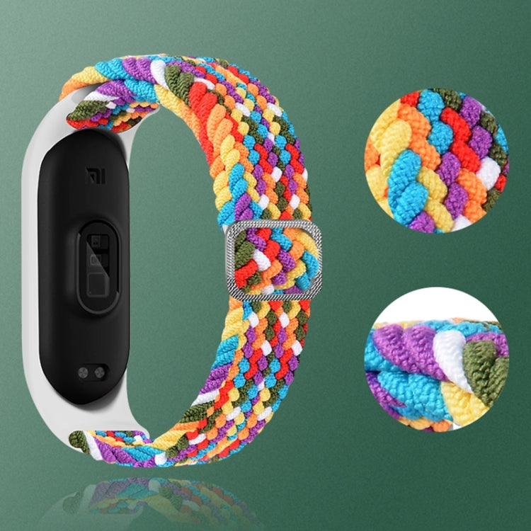 For Xiaomi Mi Band 6 / 5  / 4 / 3 Adjustable Nylon Braided Elasticity Watch Band(Green) - Smart Wear by buy2fix | Online Shopping UK | buy2fix