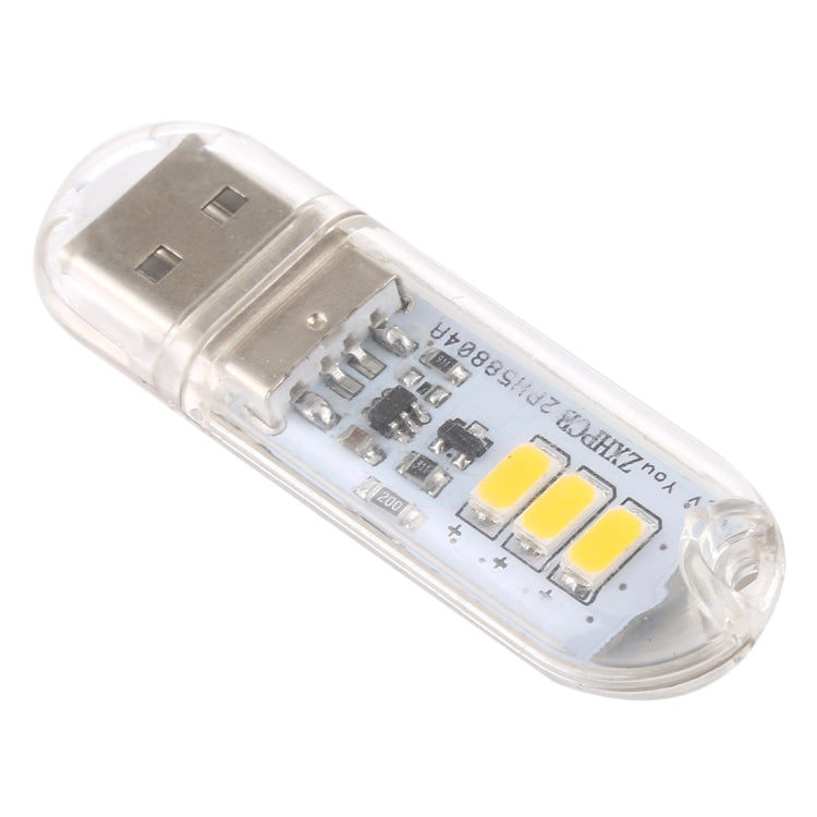 3W 3LEDs 5V 80LM USB LED Book Light Portable Night Light Warm Light - USB Light by buy2fix | Online Shopping UK | buy2fix