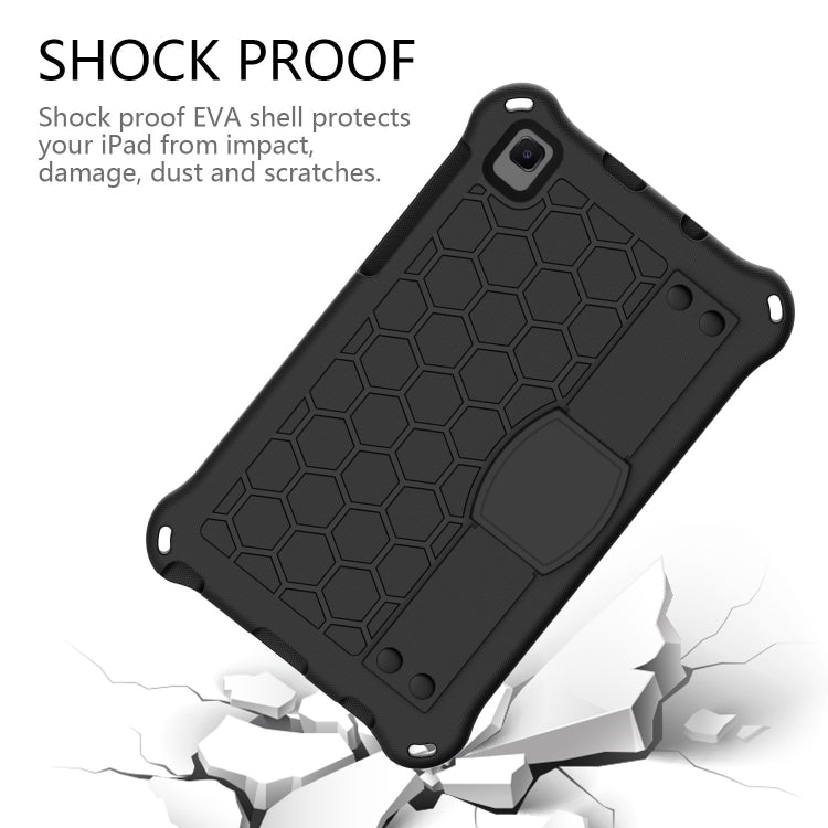 For Samsung Galaxy Tab A7 Lite 8.7 (2021) T220/T225 Honeycomb Design EVA + PC Four Corner Shockproof Protective Case with Strap(Black+Black) - Samsung Accessories by buy2fix | Online Shopping UK | buy2fix