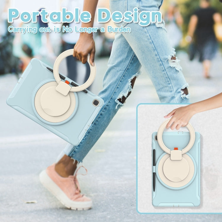 Shockproof TPU + PC Protective Case with 360 Degree Rotation Foldable Handle Grip Holder & Pen Slot For Samsung Galaxy Tab S6 Lite 10.4 inch P610(Ice Crystal Blue) - Tab S6 Lite P610 / P615 by buy2fix | Online Shopping UK | buy2fix