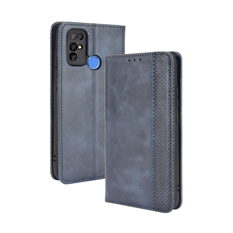 For Doogee X96 Pro Magnetic Buckle Retro Crazy Horse Texture Horizontal Flip Leather Case with Holder & Card Slots & Photo Frame(Blue) - More Brand by buy2fix | Online Shopping UK | buy2fix