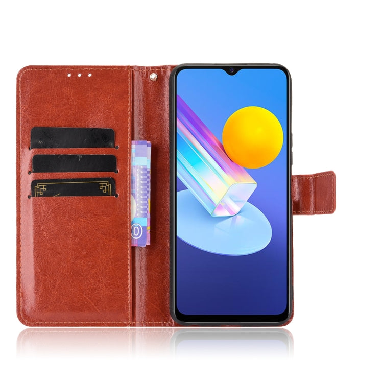 For vivo Y72 5G / iQOO Z3 Crazy Horse Texture Horizontal Flip Leather Case with Holder & Card Slots & Lanyard(Brown) - OPPO Cases by buy2fix | Online Shopping UK | buy2fix