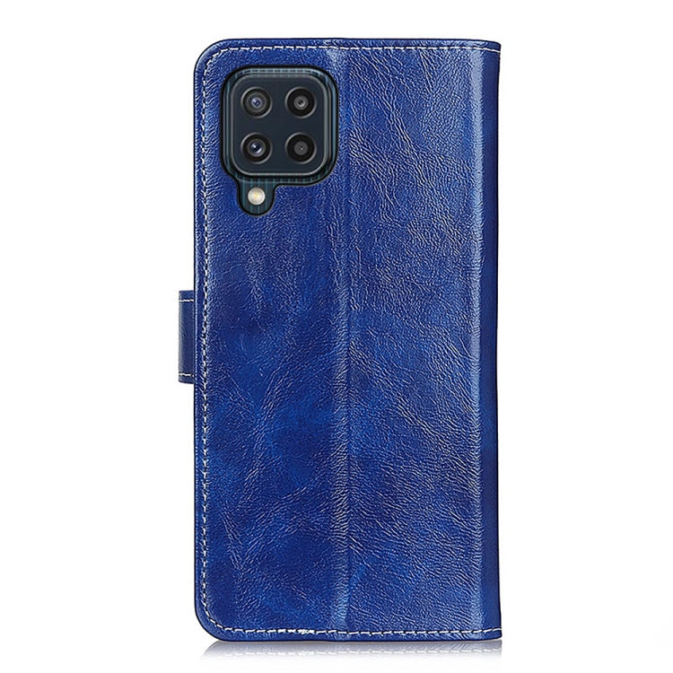 For Samsung Galaxy M32 Retro Crazy Horse Texture Horizontal Flip Leather Case with Holder & Card Slots & Photo Frame & Wallet(Blue) - Galaxy Phone Cases by buy2fix | Online Shopping UK | buy2fix