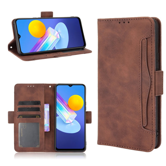 For vivo Y72 5G / iQOO Z3 5G Skin Feel Calf Pattern Horizontal Flip Leather Case with Holder & Card Slots & Photo Frame(Brown) - vivo Cases by buy2fix | Online Shopping UK | buy2fix