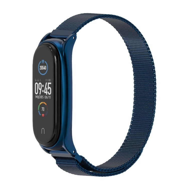 For Xiaomi Mi Band 6 / 5 / 4 / 3 Mijobs Milan Magnetic Plus Stainless Steel Watch Band(Blue) - Watch Bands by MIJOBS | Online Shopping UK | buy2fix