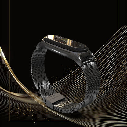 For Xiaomi Mi Band 6 / 5 / 4 / 3 Mijobs Milan Buckle Plus Stainless Steel Watch Band(Black) - Watch Bands by MIJOBS | Online Shopping UK | buy2fix