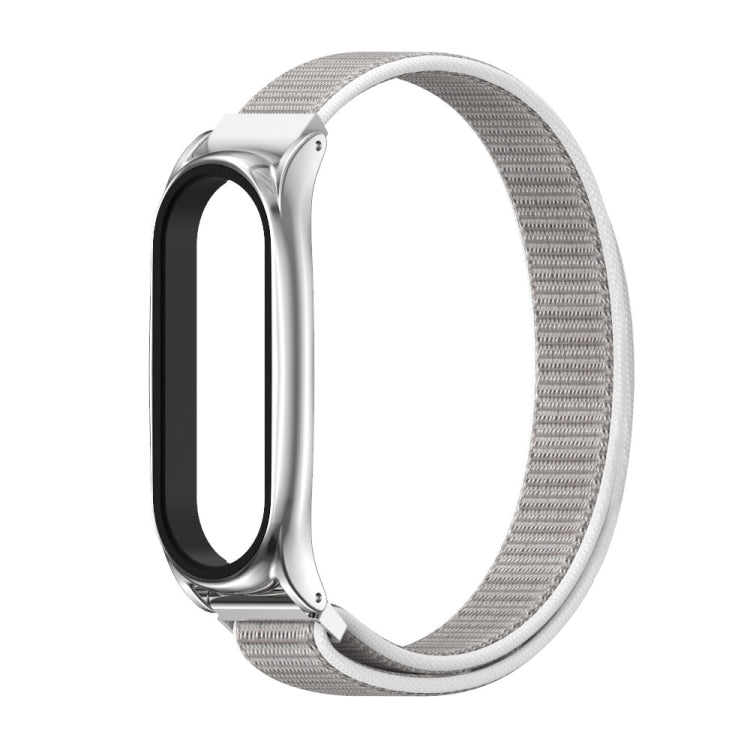 For Xiaomi Mi Band 6 / 5 / 4 / 3 Mijobs Nylon Loop Plus Watch Band Watch Band(Seashell Silver) - Watch Bands by MIJOBS | Online Shopping UK | buy2fix