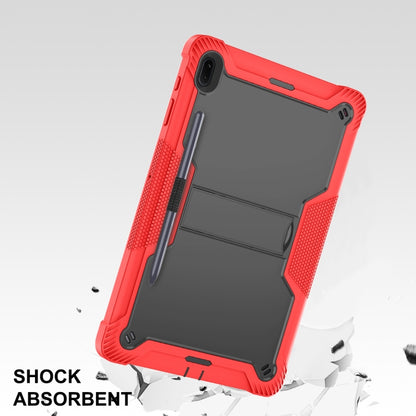 For Samsung Galaxy Tab S7 FE Silicone + PC Shockproof Protective Case with Holder(Red + Black) - Other Galaxy Tab PC by buy2fix | Online Shopping UK | buy2fix