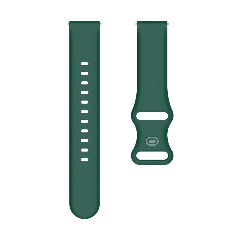 20mm For Amazfit GTS 2e Butterfly Buckle Silicone Watch Band(Army Green) - Watch Bands by buy2fix | Online Shopping UK | buy2fix