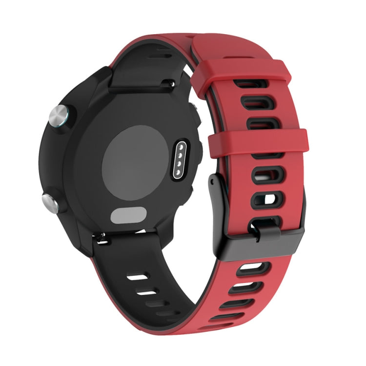 22mm For Garmin Vivoactive 4 / Venu 2 Universal Two-color Silicone Watch Band(Red Black) - Watch Bands by buy2fix | Online Shopping UK | buy2fix