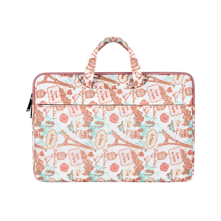 ST01DZ Lightweight Canvas Printed Laptop Bag, Size:13.3 inch(Flower Pink) - 13.3 inch by buy2fix | Online Shopping UK | buy2fix