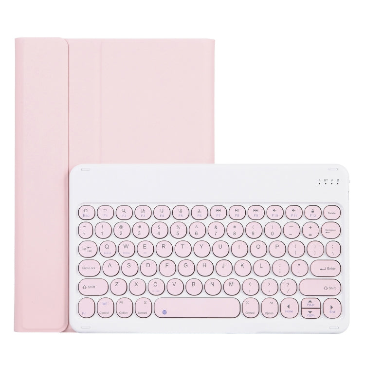 For Lenovo Pad Pro 11.5 inch 2021 TB-J716F / Tab P11 Pro 11.5 inch TB-J706F YAM13 Lambskin Texture Detachable Round Keycap Bluetooth Keyboard Leather Tablet Case with Holder(Pink) - Lenovo Keyboard by buy2fix | Online Shopping UK | buy2fix