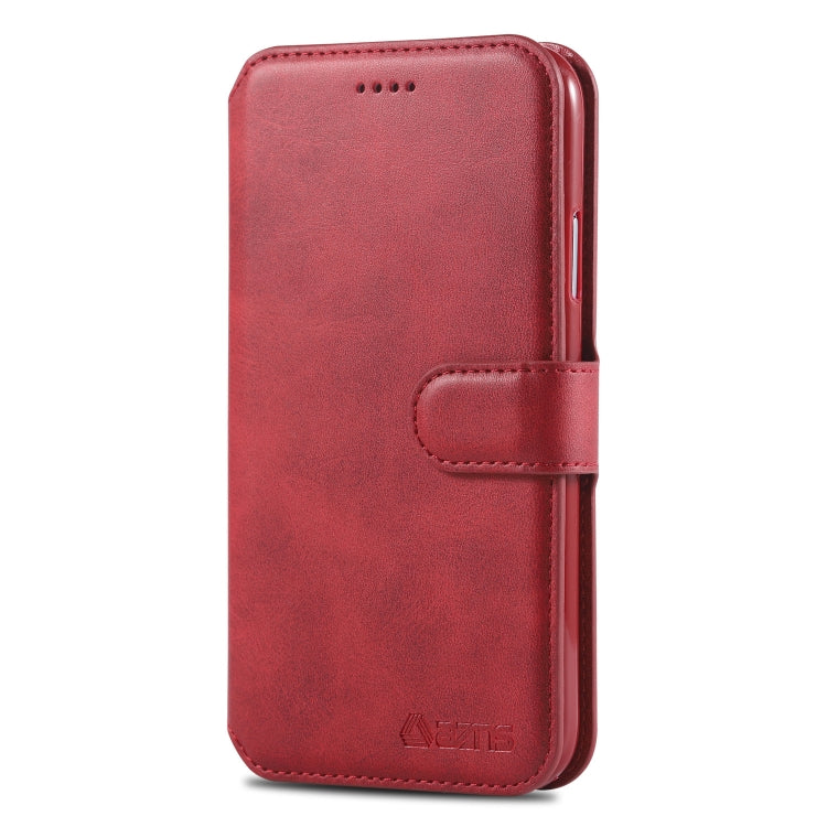 For iPhone XR AZNS Calf Texture Magnetic Horizontal Flip PU Leather Case with Holder & Card Slots & Photo Frame(Red) - More iPhone Cases by AZNS | Online Shopping UK | buy2fix