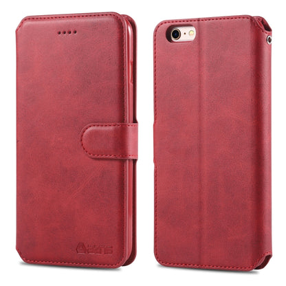 For iPhone 6 Plus / 6s Plus AZNS Calf Texture Magnetic Horizontal Flip PU Leather Case with Holder & Card Slots & Photo Frame(Red) - More iPhone Cases by AZNS | Online Shopping UK | buy2fix