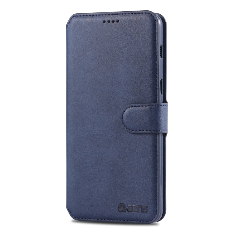 For Galaxy A8 2018 AZNS Calf Texture Magnetic Horizontal Flip PU Leather Case with Holder & Card Slots & Photo Frame(Blue) - Galaxy Phone Cases by AZNS | Online Shopping UK | buy2fix