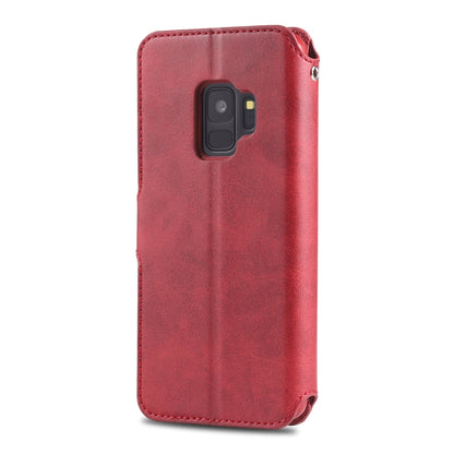 For Galaxy S9 AZNS Calf Texture Magnetic Horizontal Flip PU Leather Case with Holder & Card Slots & Photo Frame(Red) - Galaxy Phone Cases by AZNS | Online Shopping UK | buy2fix