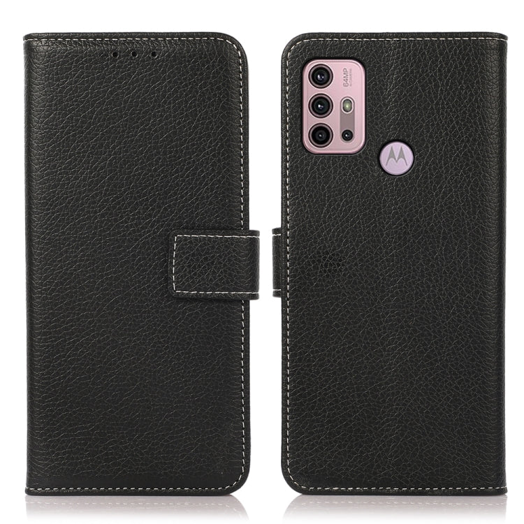 For Motorola Moto G30 / G20 / G10 4G Litchi Texture PU + TPU Horizontal Flip Leather Case with Holder & Card Slots & Wallet(Black) - Motorola Cases by buy2fix | Online Shopping UK | buy2fix