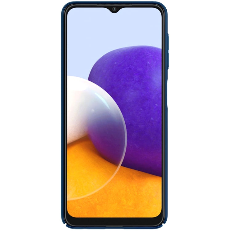 For Samsung Galaxy A22 4G LTE NILLKIN Black Mirror Series Camshield Full Coverage Dust-proof Scratch Resistant PC Case(Blue) - Galaxy Phone Cases by NILLKIN | Online Shopping UK | buy2fix