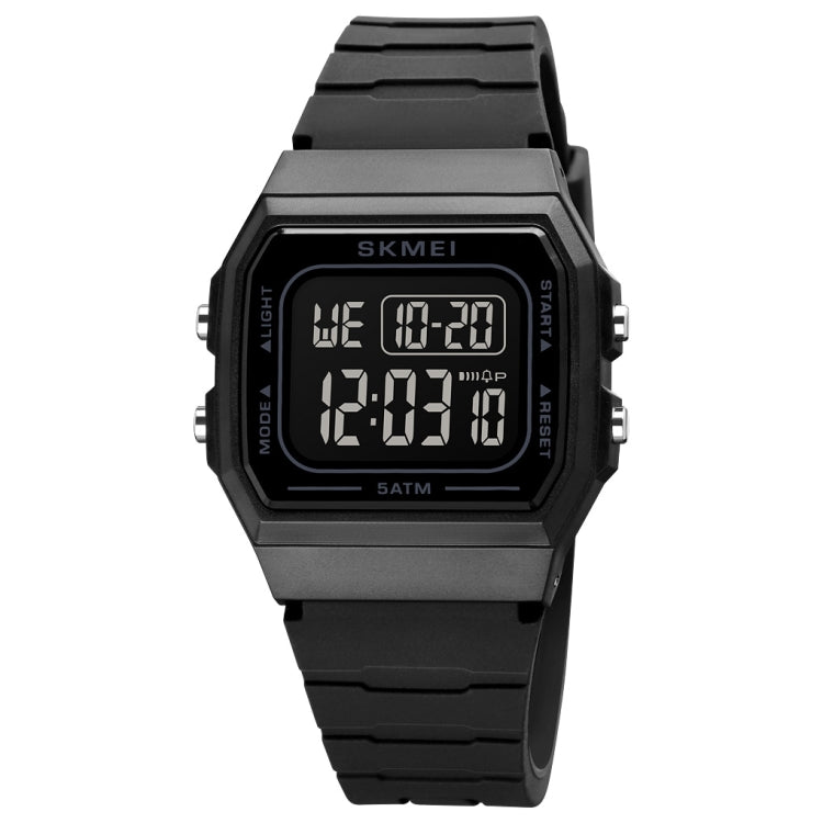 SKMEI 1683 Dual Time LED Digital Display Luminous Silicone Strap Electronic Watch(Black) - LED Digital Watches by SKMEI | Online Shopping UK | buy2fix