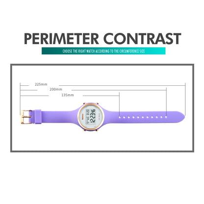 SKMEI 1720 Round Dial LED Digital Display Luminous Silicone Strap Electronic Watch(Purple) - LED Digital Watches by SKMEI | Online Shopping UK | buy2fix