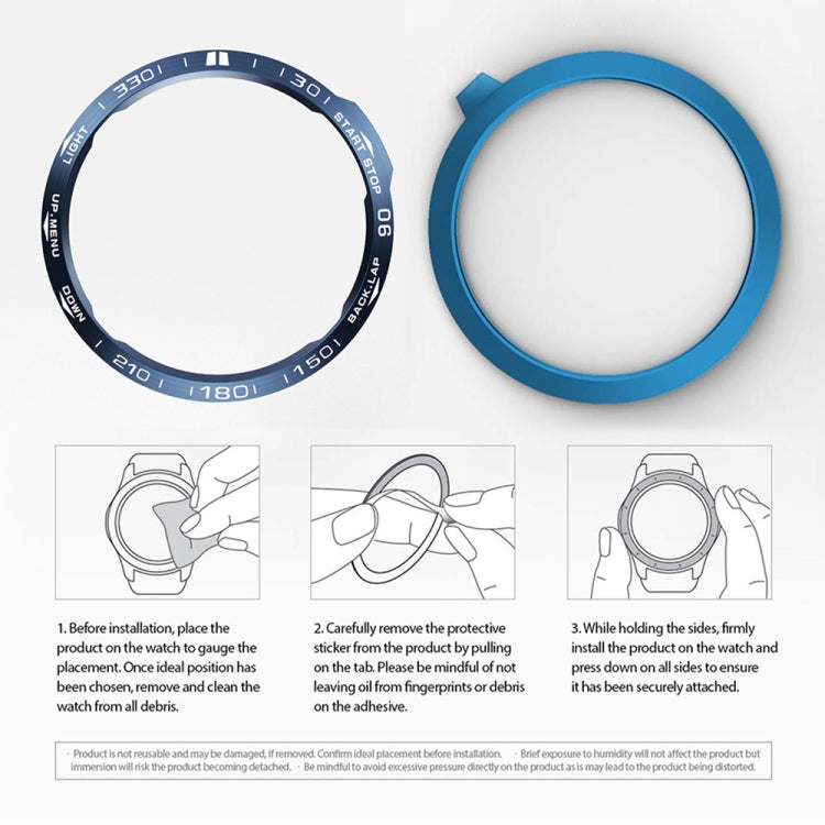 For Garmin Fenix 6/6 Pro/ 6 Sapphire Smart Watch Steel Bezel Ring, B Version(Blue Ring White Letter) - Smart Wear by buy2fix | Online Shopping UK | buy2fix