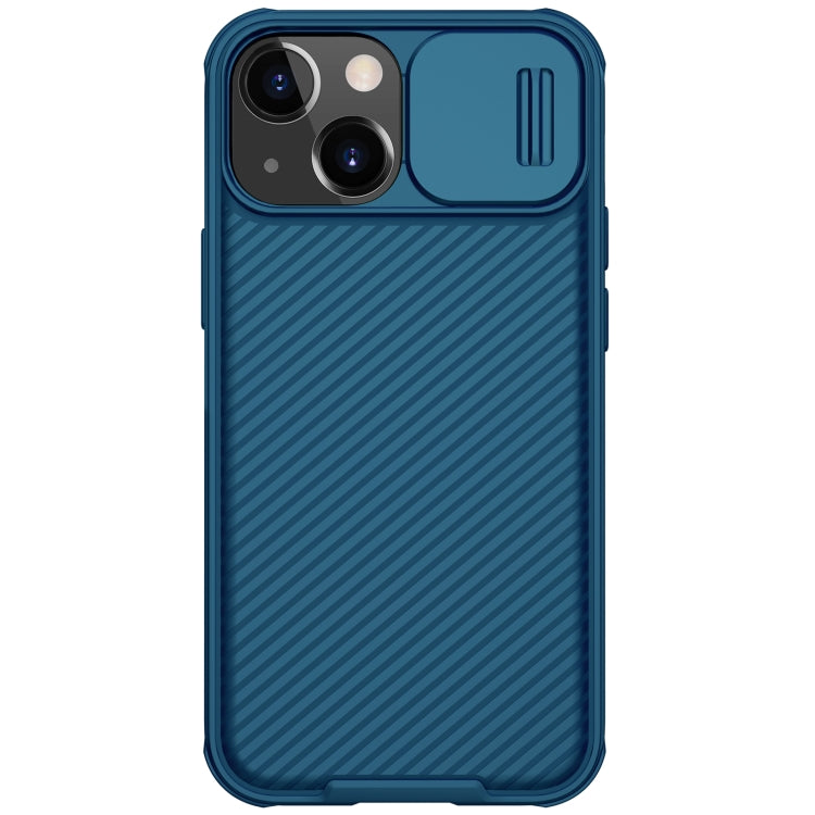 For iPhone 13 NILLKIN Black Mirror Pro Series Camshield Full Coverage Dust-proof Scratch Resistant Phone Case(Blue) - iPhone 13 Cases by NILLKIN | Online Shopping UK | buy2fix