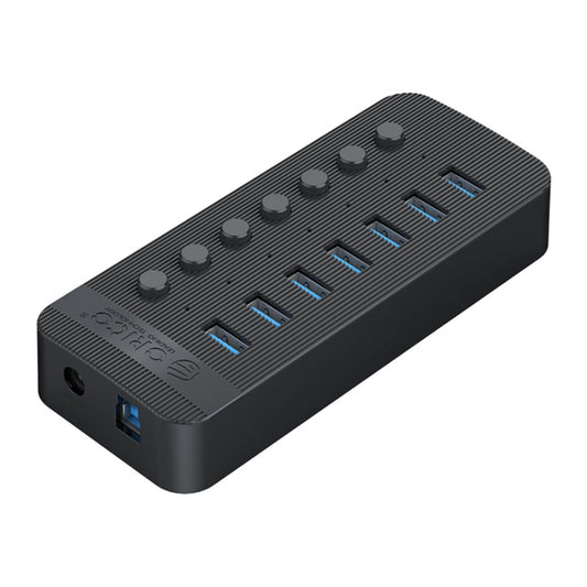 ORICO CT2U3-7AB-BK 7 In 1 Plastic Stripes Multi-Port USB HUB with Individual Switches, US Plug(Black) - USB 3.0 HUB by ORICO | Online Shopping UK | buy2fix