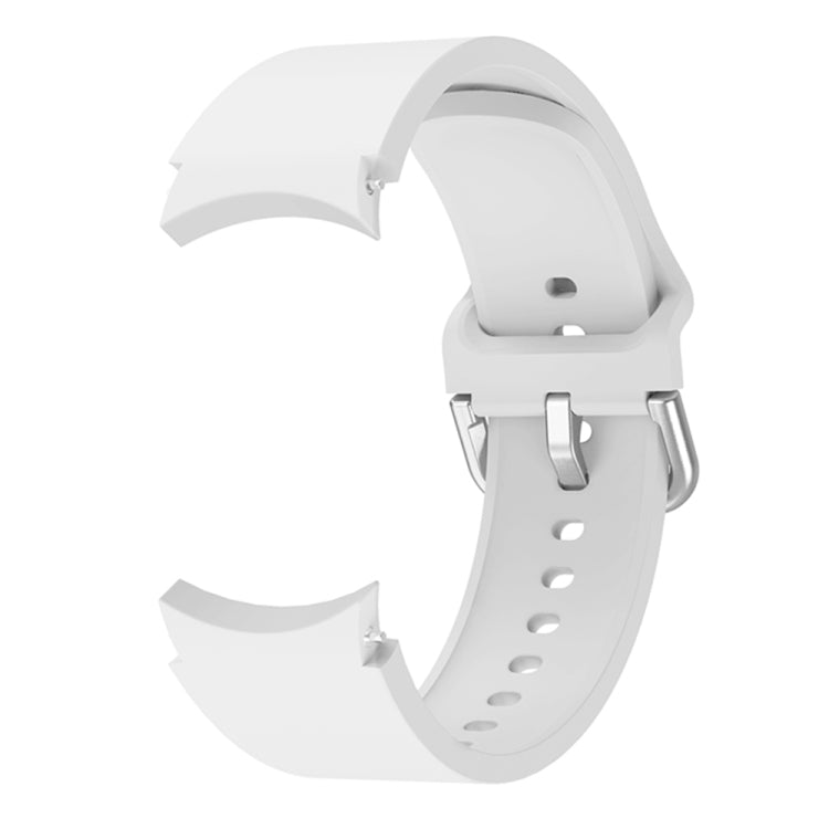 For Samsung Galaxy Watch4 44mm Universal Silicone Colorful Buckle Watch Band(White) - Smart Wear by buy2fix | Online Shopping UK | buy2fix