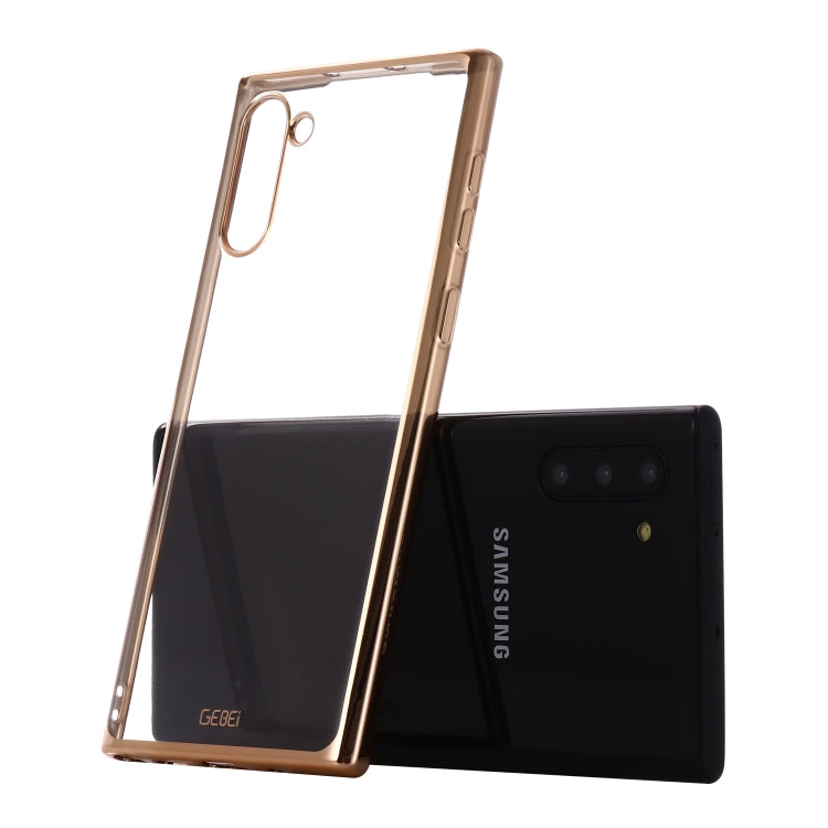 For Galaxy Note 10 GEBEI Plating TPU Shockproof Protective Case(Gold) - Galaxy Phone Cases by GEBEI | Online Shopping UK | buy2fix