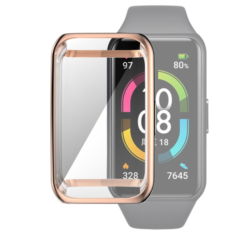 For Huawei Band 6 / 6 Pro / Honor Band 6 Full Coverage TPU Electroplating Protective Case Cover(Rose Gold) - Smart Wear by buy2fix | Online Shopping UK | buy2fix