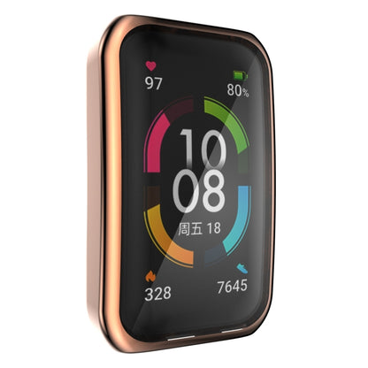 For Huawei Band 6 / 6 Pro / Honor Band 6 Full Coverage TPU Electroplating Protective Case Cover(Rose Gold) - Smart Wear by buy2fix | Online Shopping UK | buy2fix