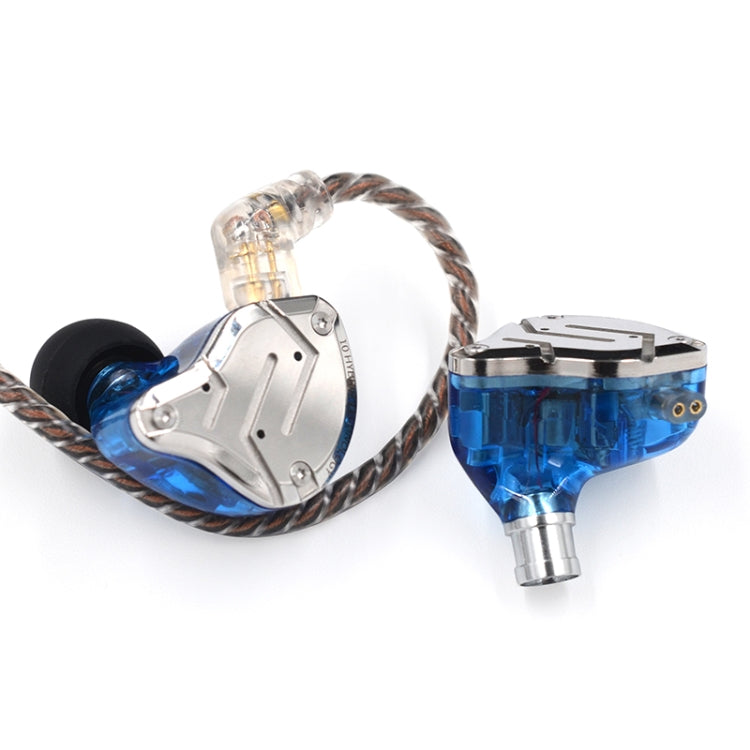 KZ ZS10 Pro 10-unit Ring Iron Gaming In-ear Wired Earphone, Mic Version(Blue) - In Ear Wired Earphone by KZ | Online Shopping UK | buy2fix