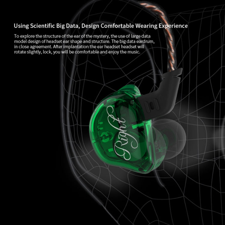 KZ ZSR 6-unit Ring Iron In-ear Wired Earphone, Mic Version(Green) - In Ear Wired Earphone by KZ | Online Shopping UK | buy2fix