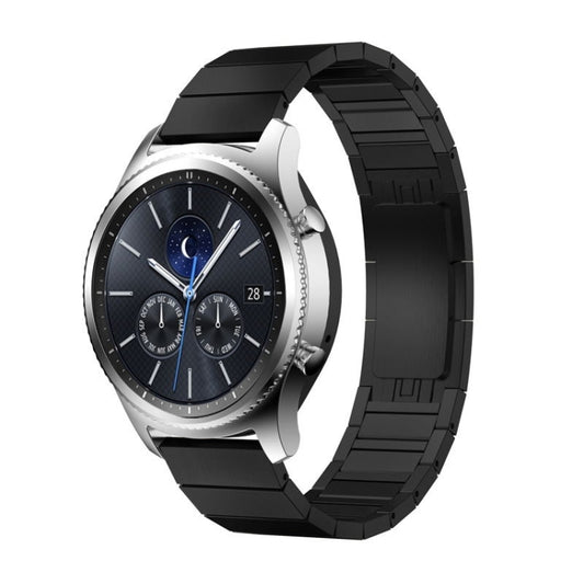 22mm For Huawei GT Runner Watch One-bead Steel Original Buckle Watch Band(Black) - Smart Wear by buy2fix | Online Shopping UK | buy2fix