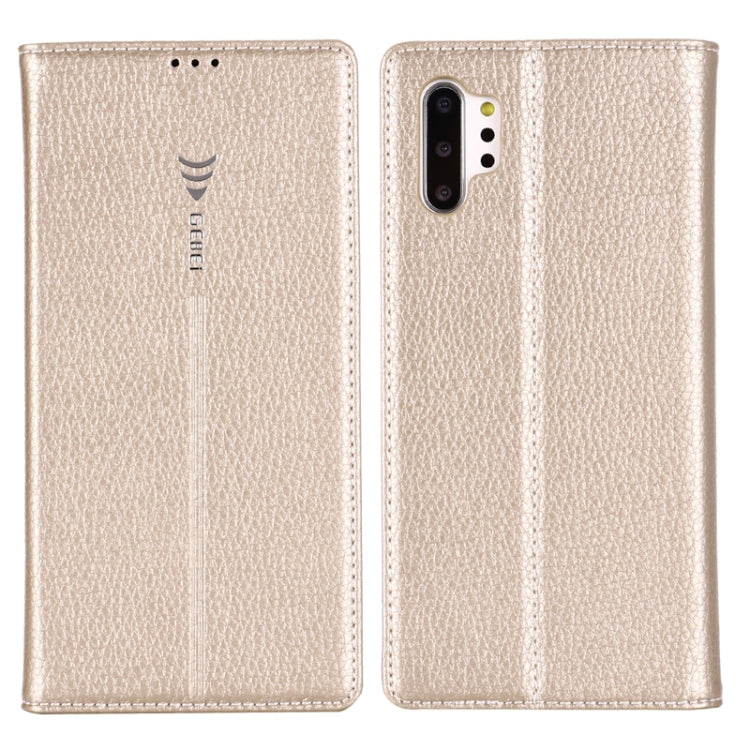 For Galaxy Note 10+ GEBEI PU+TPU Horizontal Flip Protective Case with Holder & Card Slots(Gold) - Galaxy Phone Cases by GEBEI | Online Shopping UK | buy2fix