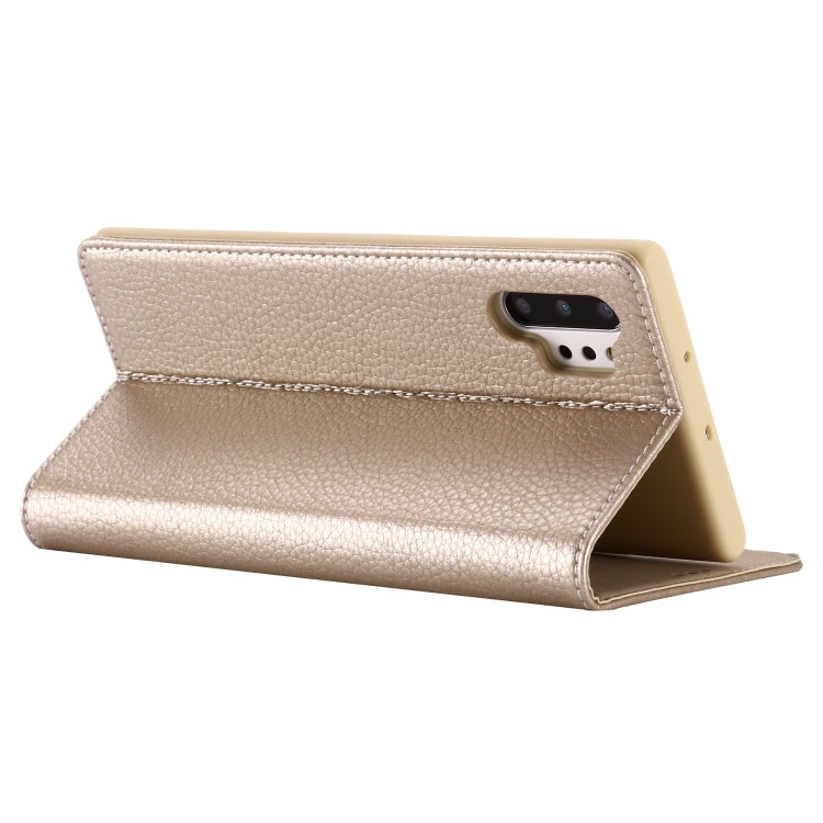 For Galaxy Note 10+ GEBEI PU+TPU Horizontal Flip Protective Case with Holder & Card Slots(Gold) - Galaxy Phone Cases by GEBEI | Online Shopping UK | buy2fix