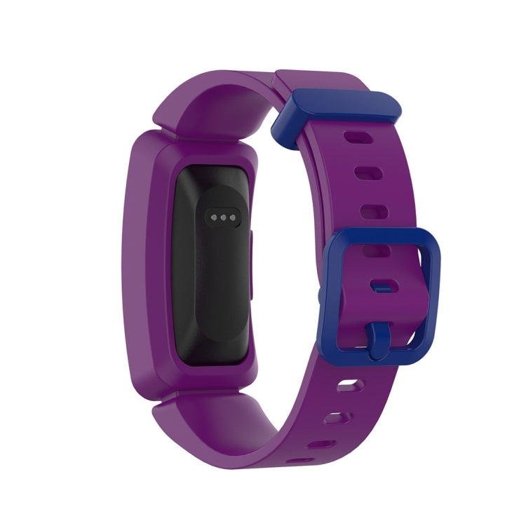 For Fitbit Inspire HR / Ace 2 Silicone Smart Watch  Watch Band(Purple + Blue Buckle) - Smart Wear by buy2fix | Online Shopping UK | buy2fix