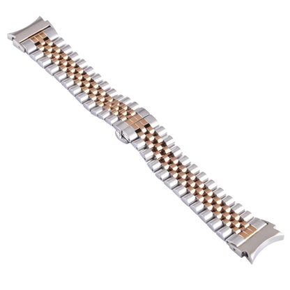 For Samsung Galaxy Watch4 40mm/44mm Five-bead Stainless Steel Watch Band(Silver Rose Gold) - Watch Bands by buy2fix | Online Shopping UK | buy2fix