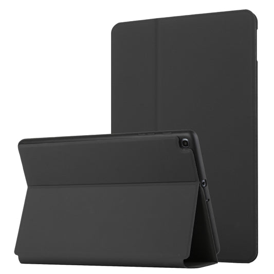 For Huawei MatePad T10 / T10s Dual-Folding Horizontal Flip Tablet Leather Case with Holder(Black) - Mobile Accessories by buy2fix | Online Shopping UK | buy2fix