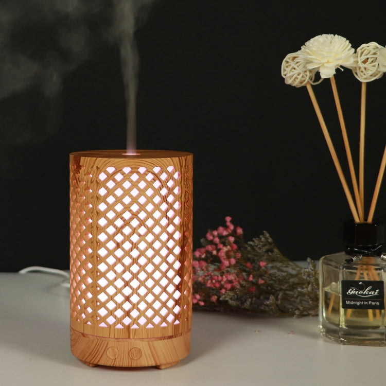200ml Hollow-out Forest Pattern Wooden Essential Oil Aromatherapy Machine Ultrasonic Humidifier Automatic Alcohol Sprayer, Plug Specification:US Plug(Light Brown-1) - Home & Garden by buy2fix | Online Shopping UK | buy2fix