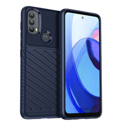 For Motorola Moto E20 / E30 / E40 Thunderbolt Shockproof TPU Soft Phone Case(Blue) - Mobile Accessories by buy2fix | Online Shopping UK | buy2fix