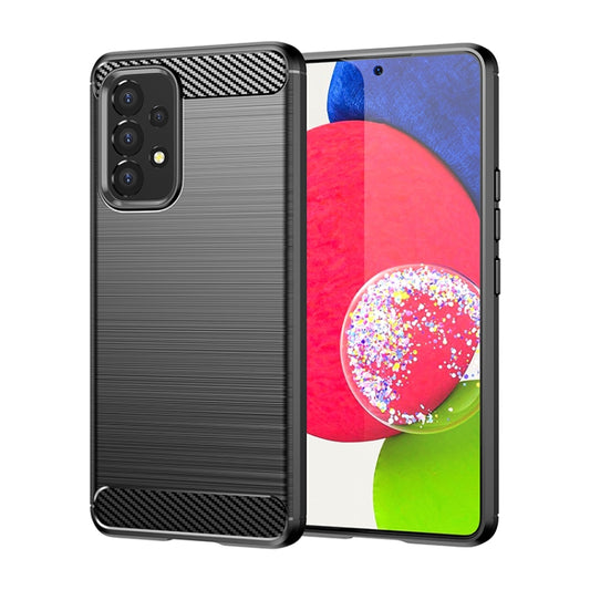 For Samsung Galaxy A53 5G Brushed Texture Carbon Fiber TPU Phone Case(Black) - Galaxy Phone Cases by buy2fix | Online Shopping UK | buy2fix