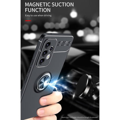 For Samsung Galaxy A53 5G Metal Ring Holder 360 Degree Rotating TPU Phone Case(Black) - Samsung Accessories by buy2fix | Online Shopping UK | buy2fix