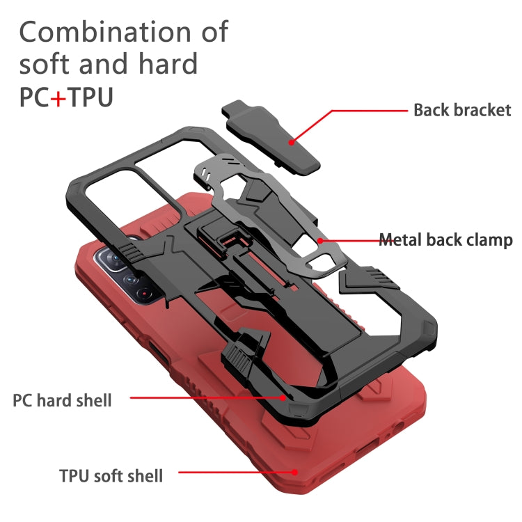 For Xiaomi Redmi Note 11 5G Armor Warrior PC + TPU Phone Case(Red) - Xiaomi Cases by buy2fix | Online Shopping UK | buy2fix