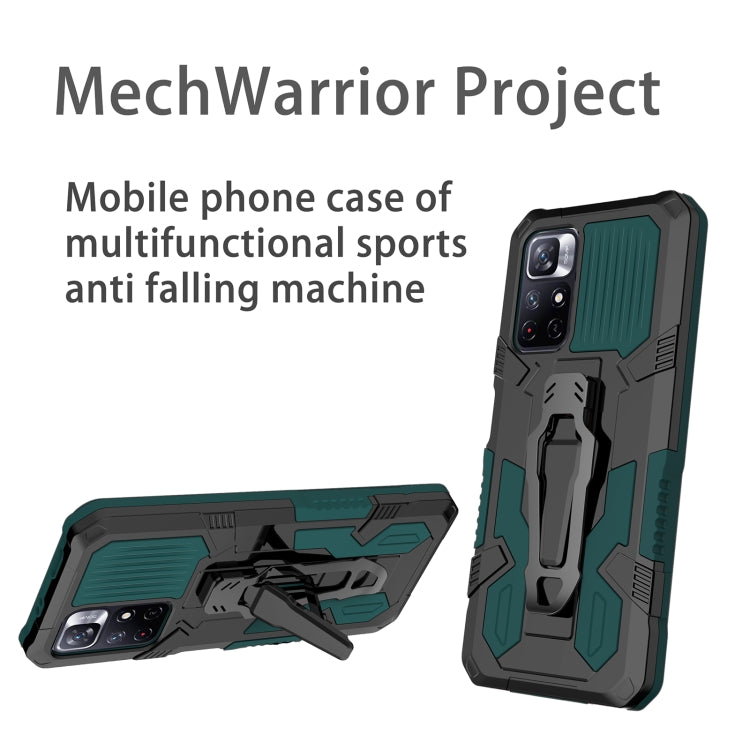 For Xiaomi Redmi Note 11 5G Armor Warrior PC + TPU Phone Case(Green) - Xiaomi Cases by buy2fix | Online Shopping UK | buy2fix