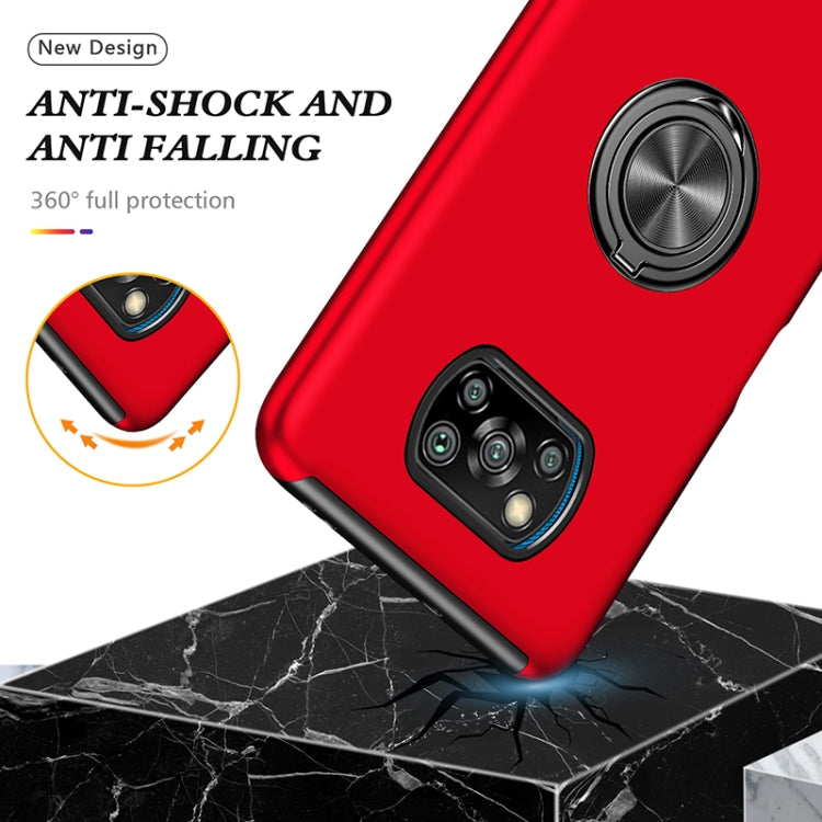 For Xiaomi Poco X3 NFC / X3 PC + TPU Magnetic Phone Case with Invisible Ring Holder(Red) - Xiaomi Cases by buy2fix | Online Shopping UK | buy2fix