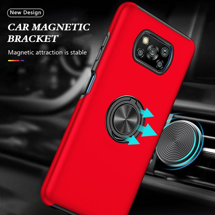 For Xiaomi Poco X3 NFC / X3 PC + TPU Magnetic Phone Case with Invisible Ring Holder(Red) - Xiaomi Cases by buy2fix | Online Shopping UK | buy2fix