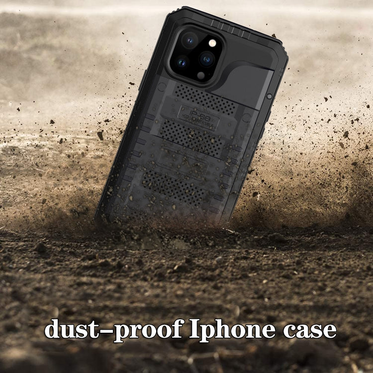 For iPhone 13 Pro Shockproof Waterproof Dustproof Metal + Silicone Phone Case with Screen Protector (Black) - iPhone 13 Pro Cases by buy2fix | Online Shopping UK | buy2fix