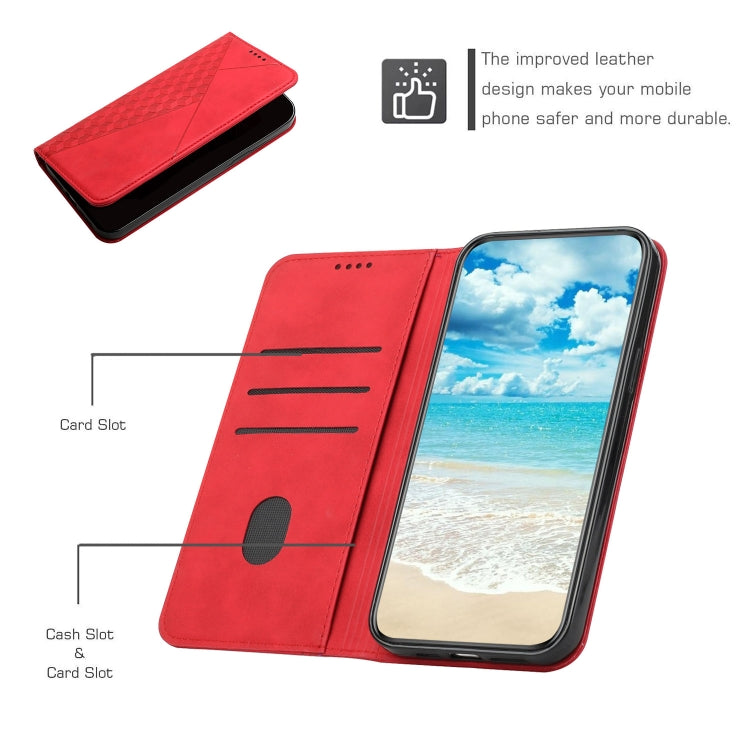 For Motorola Edge 20 Skin Feel Magnetic Leather Phone Case(Red) - Motorola Cases by buy2fix | Online Shopping UK | buy2fix